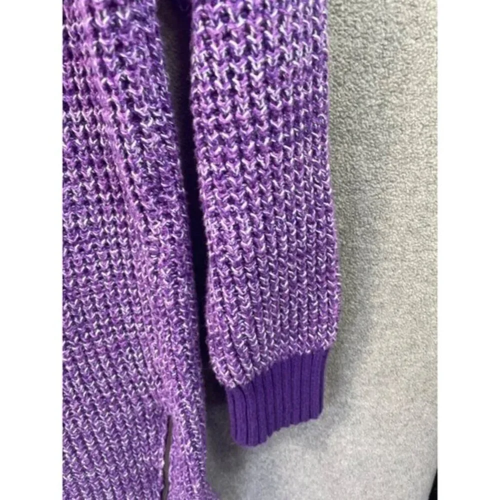 Purple Knit Zip‑Detail Sweater | Minimalist Cozy Aesthetic | D&Co Size S